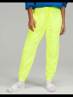 Lululemon Scuba High Rise Joggers Pants Neon Garnet Dye French Terry Pockets  14